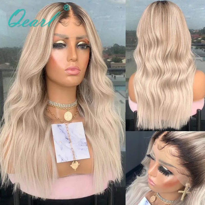 

Natural Wave Lace Front Wig Warm Platinum Blonde Ombre 13x4/13x6 Human Hair Wigs Peruvian Remy Hair Pre Plucked 150% 180% Qearl