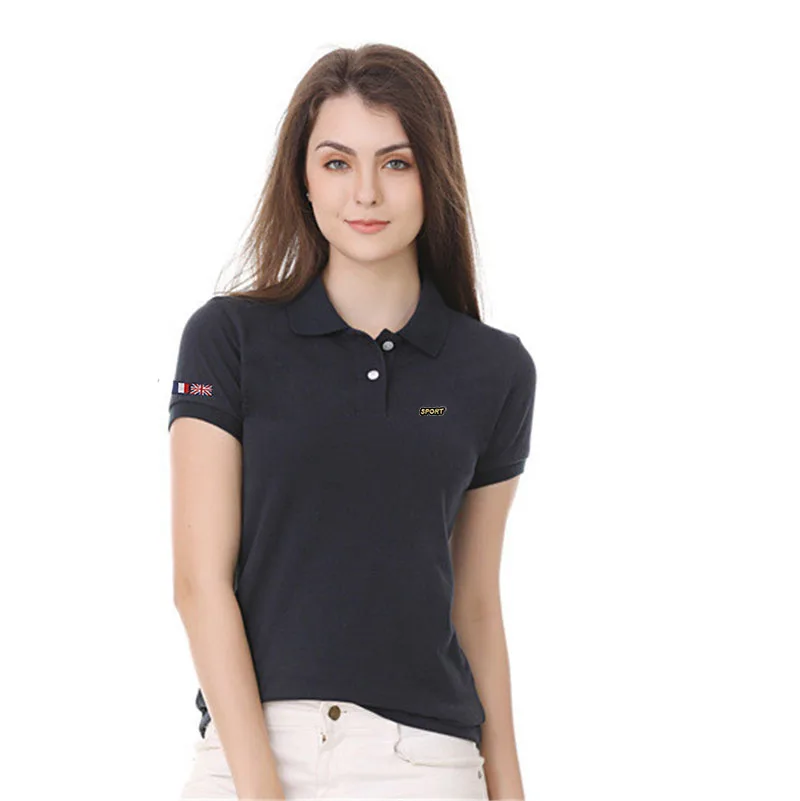 High Quality Summer Ladies Short Sleeve Casual Shirt Lapel Polo Shirt 100% Cotton Fashion Slim Women Clothing Top Letter T-shirt
High Quality Summer Ladies Short Sleeve Casual Shirt Lapel Polo Shirt 100% Cotton Fashion Slim Women Clothing Top Letter T-shirt