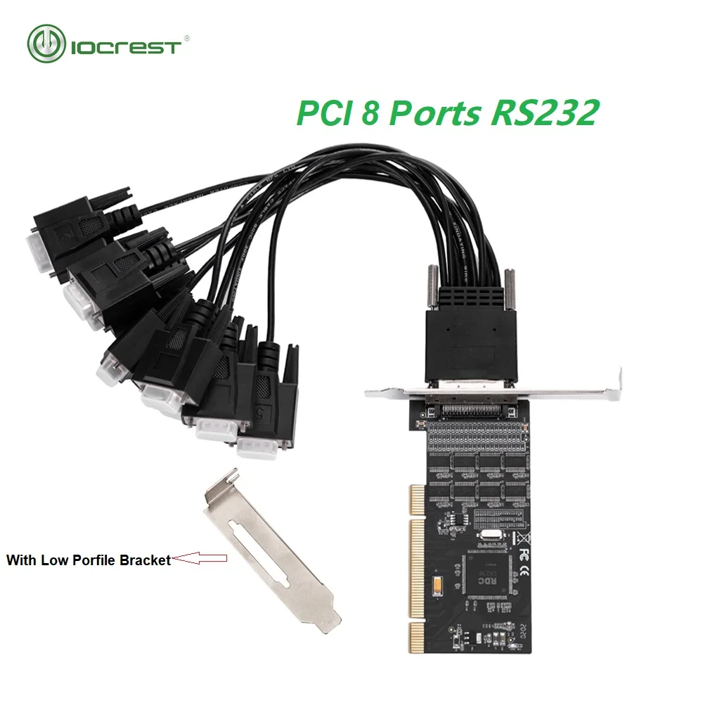 IOCREST с низкопрофильным кронштейном 8 портов стандартный разъем RS232