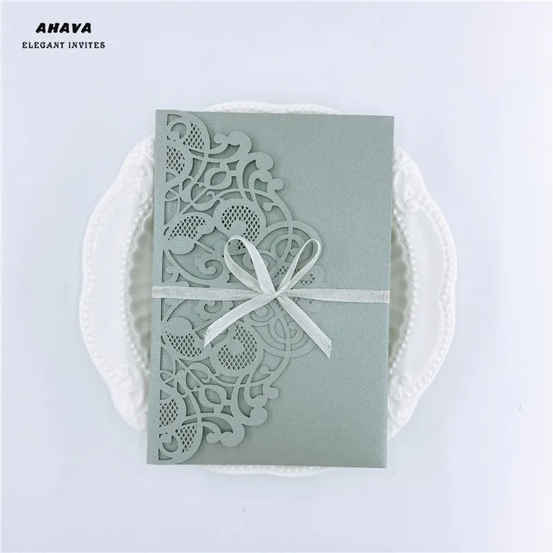 free shipping 50X Laser Cut Tri-fold grey Lace floral pocket fold Wedding Invitation Card Invite RSVP Customize envelope
free shipping 50X Laser Cut Tri-fold grey Lace floral pocket fold Wedding Invitation Card Invite RSVP Customize envelope