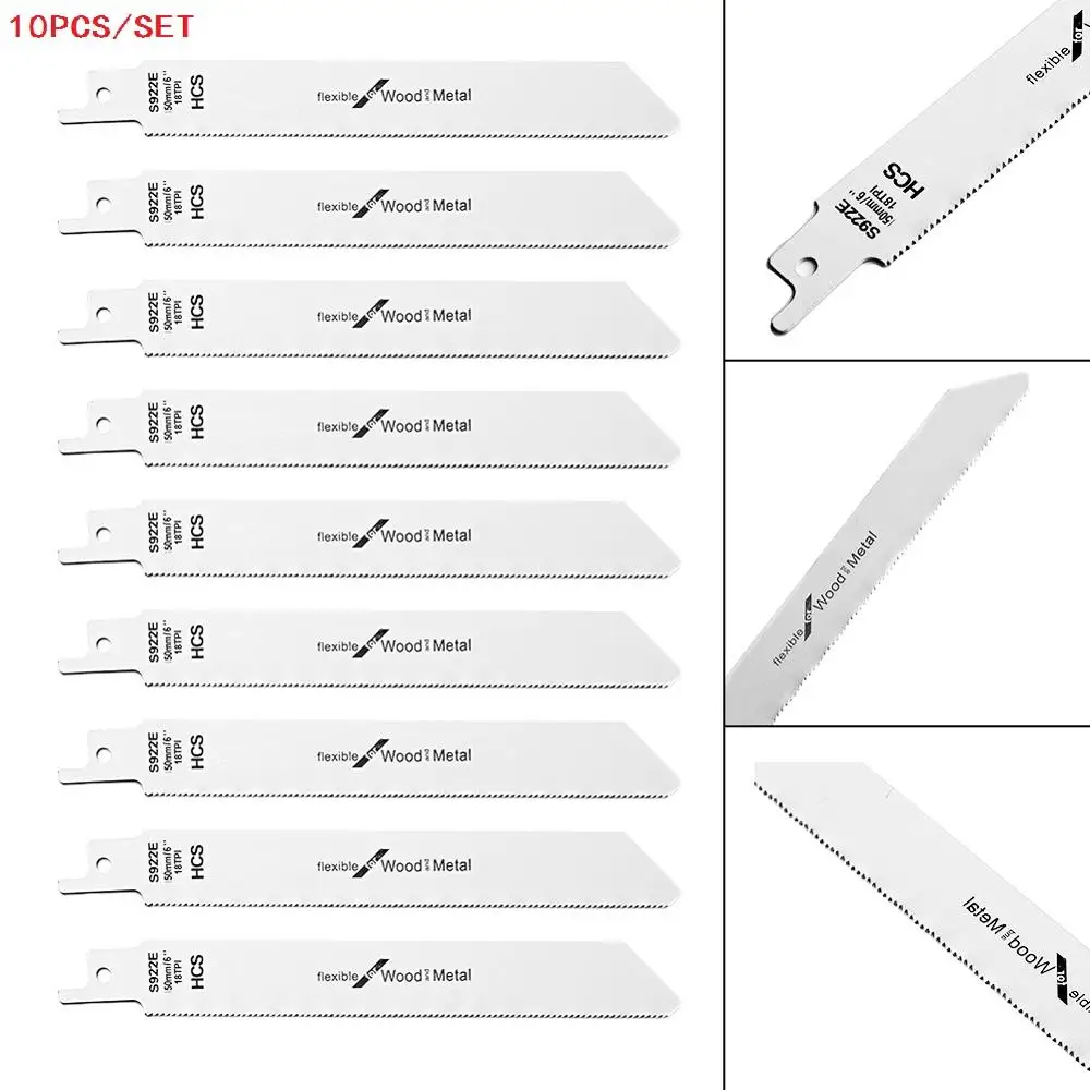 10pcs 150mm S922 Reciprocating Saw Blade Cutter Tool For Metal Pipe Wood Cutting Reciprocating Saw Blades For Home Diy
10pcs 150mm S922 Reciprocating Saw Blade Cutter Tool For Metal Pipe Wood Cutting Reciprocating Saw Blades For Home Diy