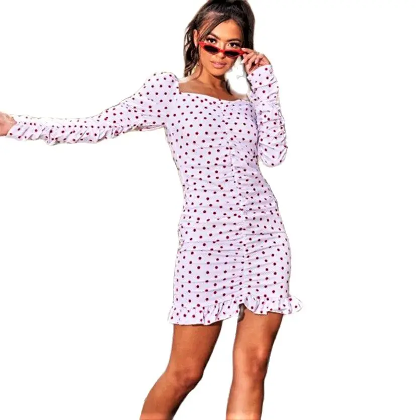 Autumn 2021 New Women's Wrinkled Wave Dot Print Temperament Long Sleeve V-neck Dress
Autumn 2021 New Women's Wrinkled Wave Dot Print Temperament Long Sleeve V-neck Dress