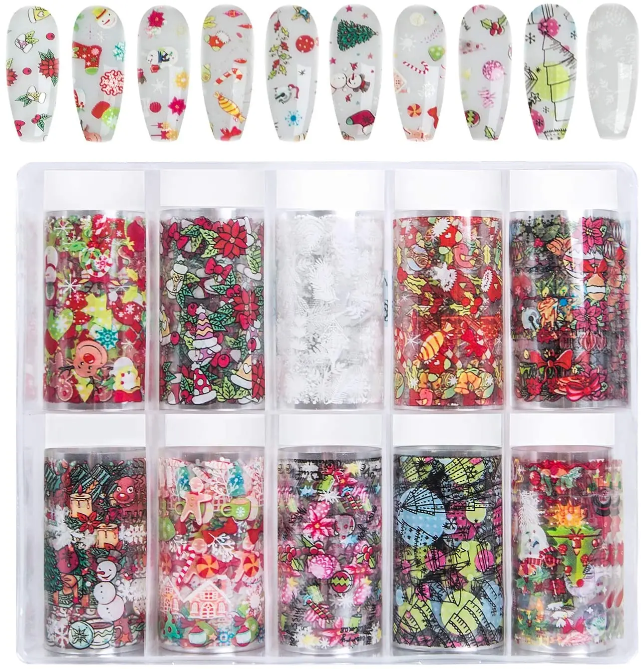 Christmas Nail Stickers Foil Transfers Stickers Nail Art Foils,10 Rolls Holographic Christmas Nail Foil Snowflake 47.21.6 inche
Christmas Nail Stickers Foil Transfers Stickers Nail Art Foils,10 Rolls Holographic Christmas Nail Foil Snowflake 47.21.6 inche