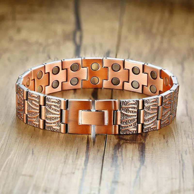 European and American men's fashion jewelry red copper magnet Bracelet
European and American men's fashion jewelry red copper magnet Bracelet