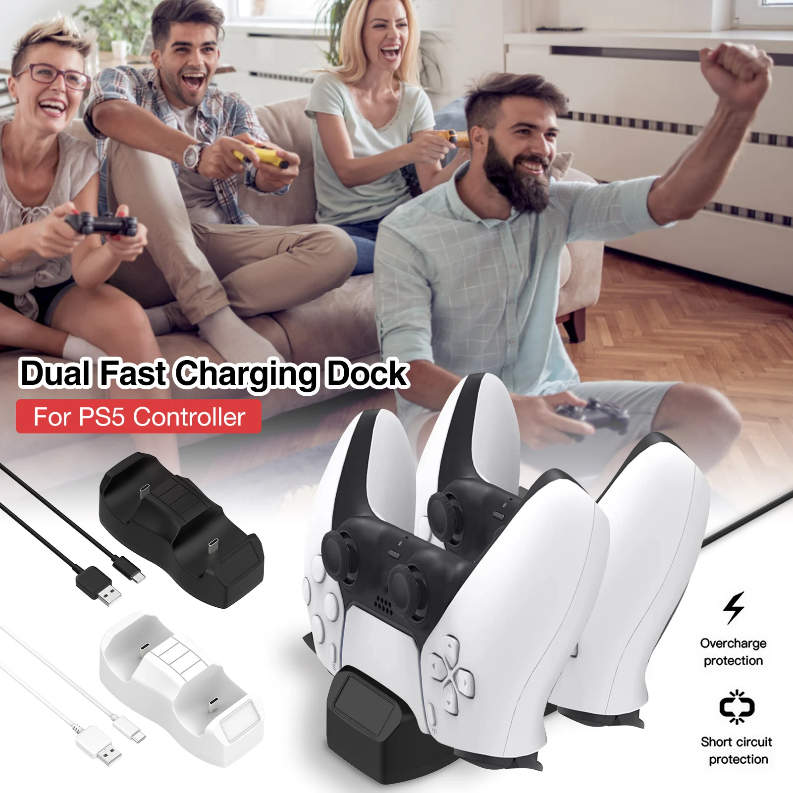 Fast Charging Dual USB Handle Fast Charging Dock Station Stand Charger For PS5 Game Controller Joypad Joystick
Fast Charging Dual USB Handle Fast Charging Dock Station Stand Charger For PS5 Game Controller Joypad Joystick