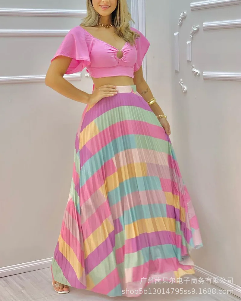 Mandylandy Summer Women Dress Sets Printed Big Swing Skirts Beach Wear Crop Tops Sets 2pcs Sets Outfits Long Skirts Dress Sets
Mandylandy Summer Women Dress Sets Printed Big Swing Skirts Beach Wear Crop Tops Sets 2pcs Sets Outfits Long Skirts Dress Sets