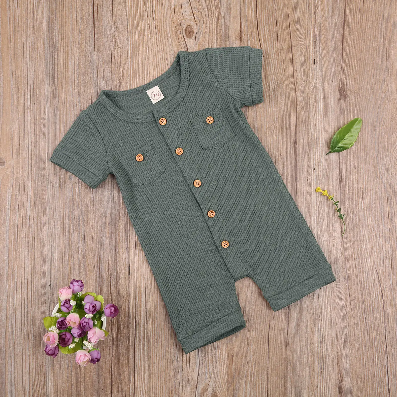Baby Boy Girls Cotton Romper One-Piece Outfits Solid Color Short Sleeve Round Neck Button Jumpsuit Newborn Baby Pocket Playsuit
Baby Boy Girls Cotton Romper One-Piece Outfits Solid Color Short Sleeve Round Neck Button Jumpsuit Newborn Baby Pocket Playsuit
