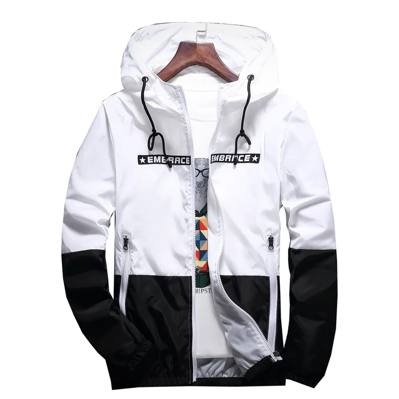 New Spring Autumn Bomber Hooded Jacket Men Casual Slim Patchwork Windbreaker Jacket Male Outwear Zipper Thin Coat Brand Clothing
New Spring Autumn Bomber Hooded Jacket Men Casual Slim Patchwork Windbreaker Jacket Male Outwear Zipper Thin Coat Brand Clothing