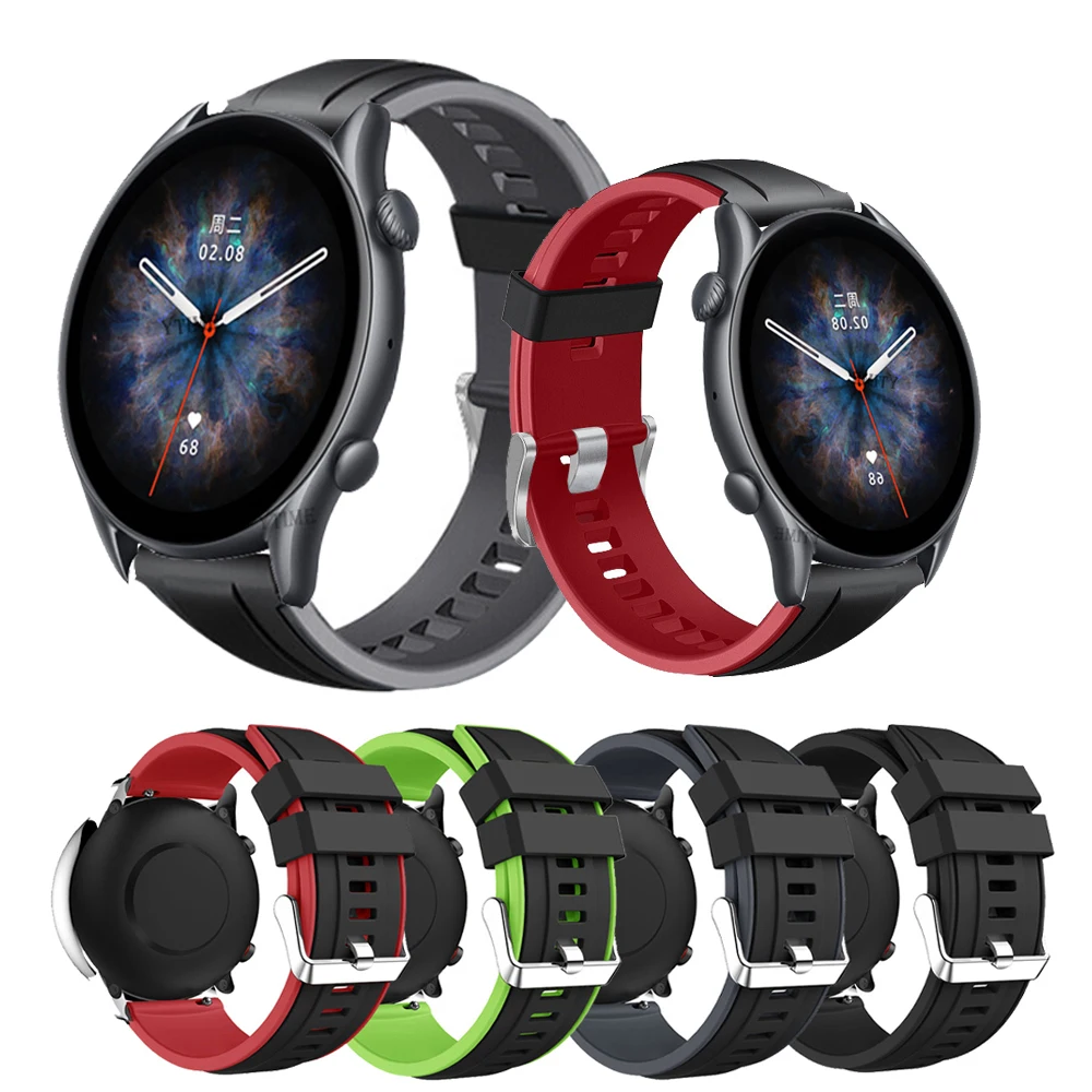 Silicone Strap for Huami Amazfit GTR 3 GTR3 Pro Smart Watch Accessories Double Color Silicon Bracelet band Amazfit GTR 2 2E Belt
Silicone Strap for Huami Amazfit GTR 3 GTR3 Pro Smart Watch Accessories Double Color Silicon Bracelet band Amazfit GTR 2 2E Belt