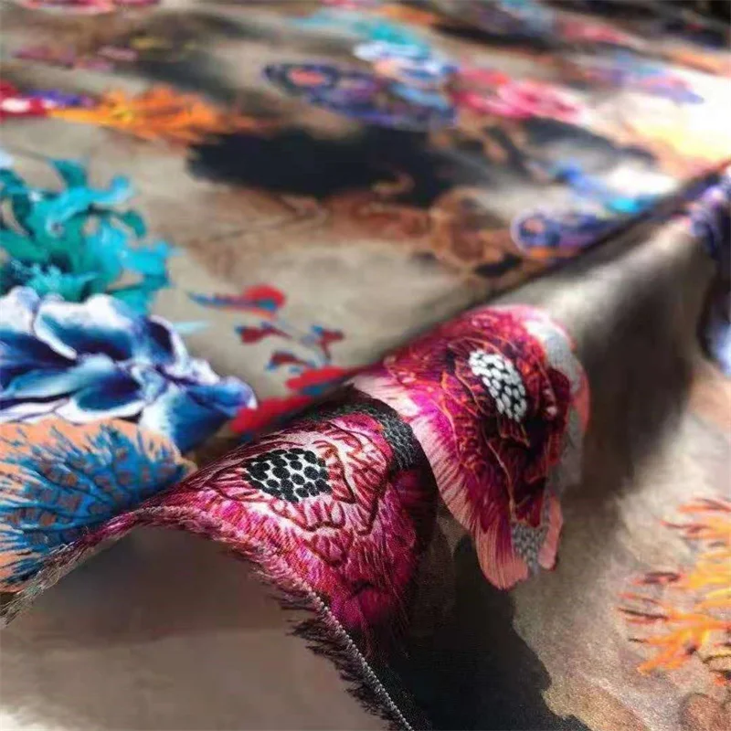 

Модная шелковая ткань стрейч-сатин 19 Моми одежда Элитная Роскошная цельная рубашка юбка шелк тутового шелкопряда жаккард