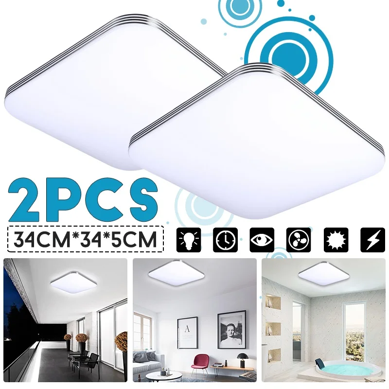 2pcs Square LED Panel Light 34x34cm 1600LM 16W Modern Lamp Living Room Lighting Fixture Bedroom Kitchen Surface Mount Flush Pane
2pcs Square LED Panel Light 34x34cm 1600LM 16W Modern Lamp Living Room Lighting Fixture Bedroom Kitchen Surface Mount Flush Pane