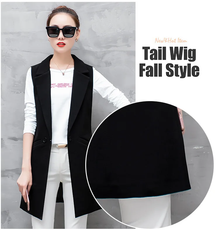 Vest For Women Sleeveless Jacket Coat Long Vest Blazer Formal Work Ladies Office Vintage Slim Suit Waistcoat Female Plus Size 
Vest For Women Sleeveless Jacket Coat Long Vest Blazer Formal Work Ladies Office Vintage Slim Suit Waistcoat Female Plus Size