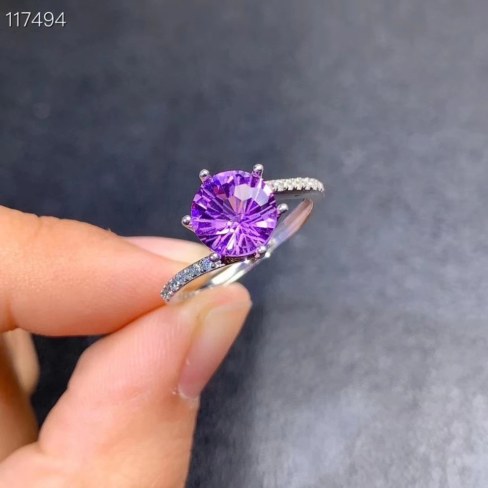 graceful purple Amethyst gemstone ring for women 925 sterling silver ring round natural gem certified birthday christmas gift
graceful purple Amethyst gemstone ring for women 925 sterling silver ring round natural gem certified birthday christmas gift