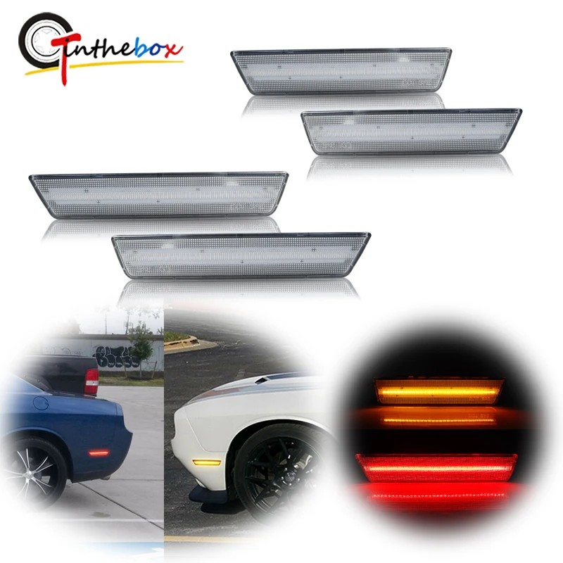 Gtinthebox Car Front&Rear LED Side Marker Lights For 2008-2014 Dodge Challenger Fender Side Marker Light (Front Amber, Rear Red)
Gtinthebox Car Front&Rear LED Side Marker Lights For 2008-2014 Dodge Challenger Fender Side Marker Light (Front Amber, Rear Red)