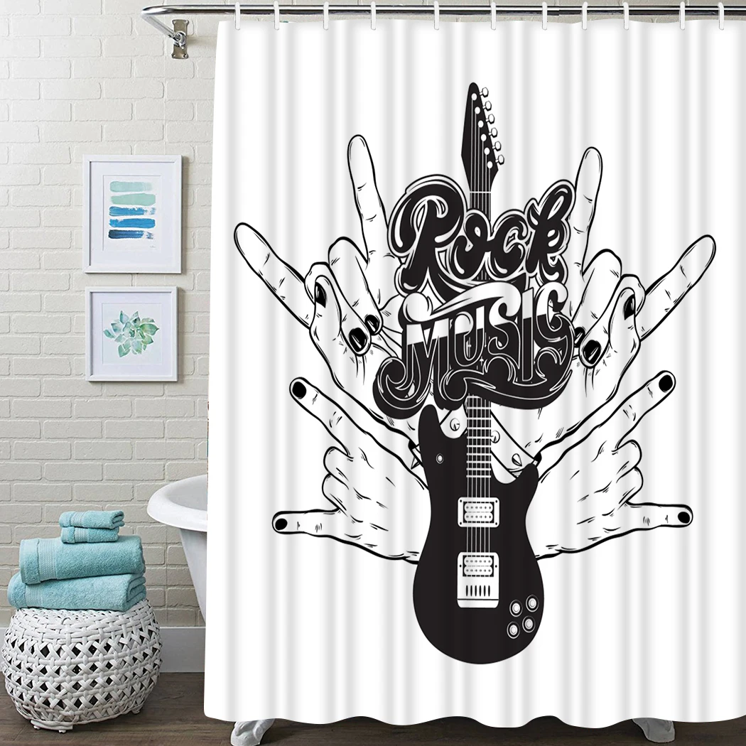 Guitar Rock Handsand Shower Curtain Retro Sketch Waterproof Bathroom Shower Curtain Concert Bathroom Shower Curtain With Hooks
Guitar Rock Handsand Shower Curtain Retro Sketch Waterproof Bathroom Shower Curtain Concert Bathroom Shower Curtain With Hooks