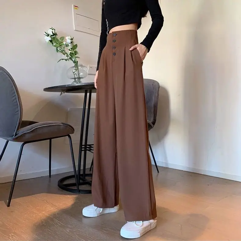 Fashion Chiffon Loose Wide Leg Pants Women Streetwear High Waist Trousers New Arrival Casual Single Breasted Long Pants Bottoms
Fashion Chiffon Loose Wide Leg Pants Women Streetwear High Waist Trousers New Arrival Casual Single Breasted Long Pants Bottoms