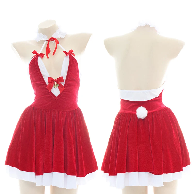 Christmas Lingerie Women Santa Claus Cosplay Costume Lolita Maid Deep V Neck With Belt Backless Dress With Rabbit Tail Dropship
Christmas Lingerie Women Santa Claus Cosplay Costume Lolita Maid Deep V Neck With Belt Backless Dress With Rabbit Tail Dropship
