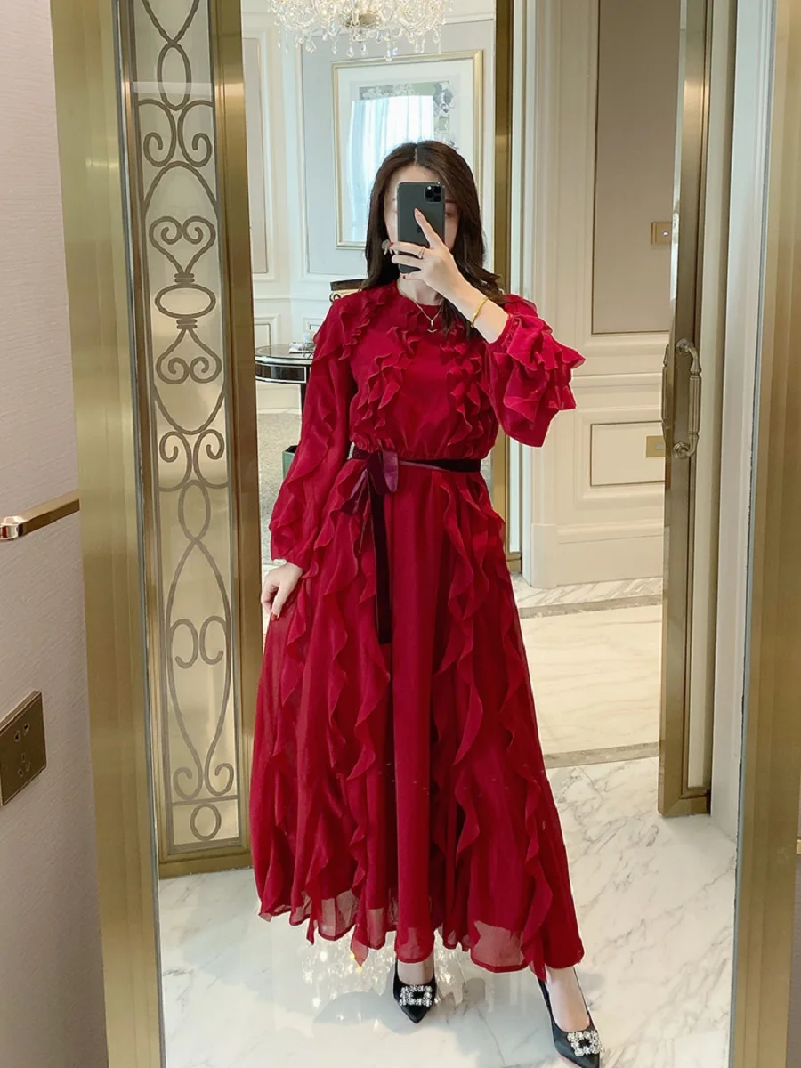 Free shipping heavy craft chiffon fringe ruffles women's big swing long dress 2020New women's summer long sleeve dress Bing XL
Free shipping heavy craft chiffon fringe ruffles women's big swing long dress 2020New women's summer long sleeve dress Bing XL