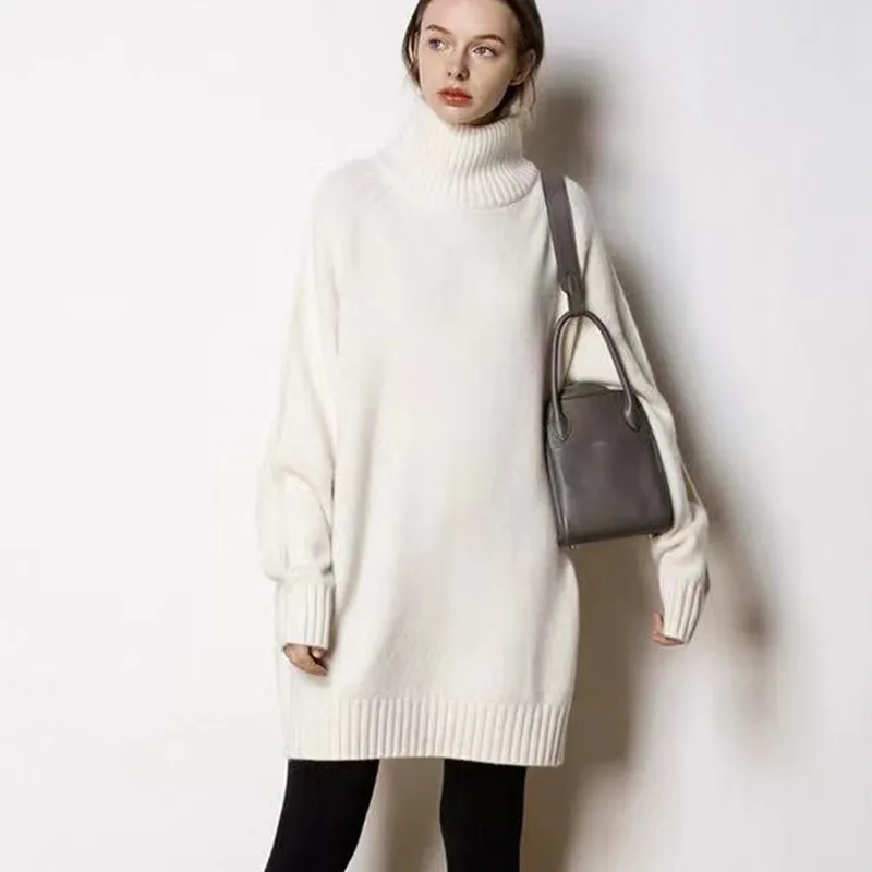 European station autumn/winter high collar thickened medium length cashmere sweater women loose show slim sweater bottom sweater
European station autumn/winter high collar thickened medium length cashmere sweater women loose show slim sweater bottom sweater