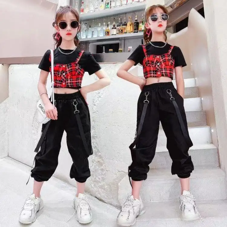 

Girls' Hip-Hop Dance Costumes Hiphop Suit Children'S New Overalls Jazz Performance Clothes Catwalk Stage Outfits