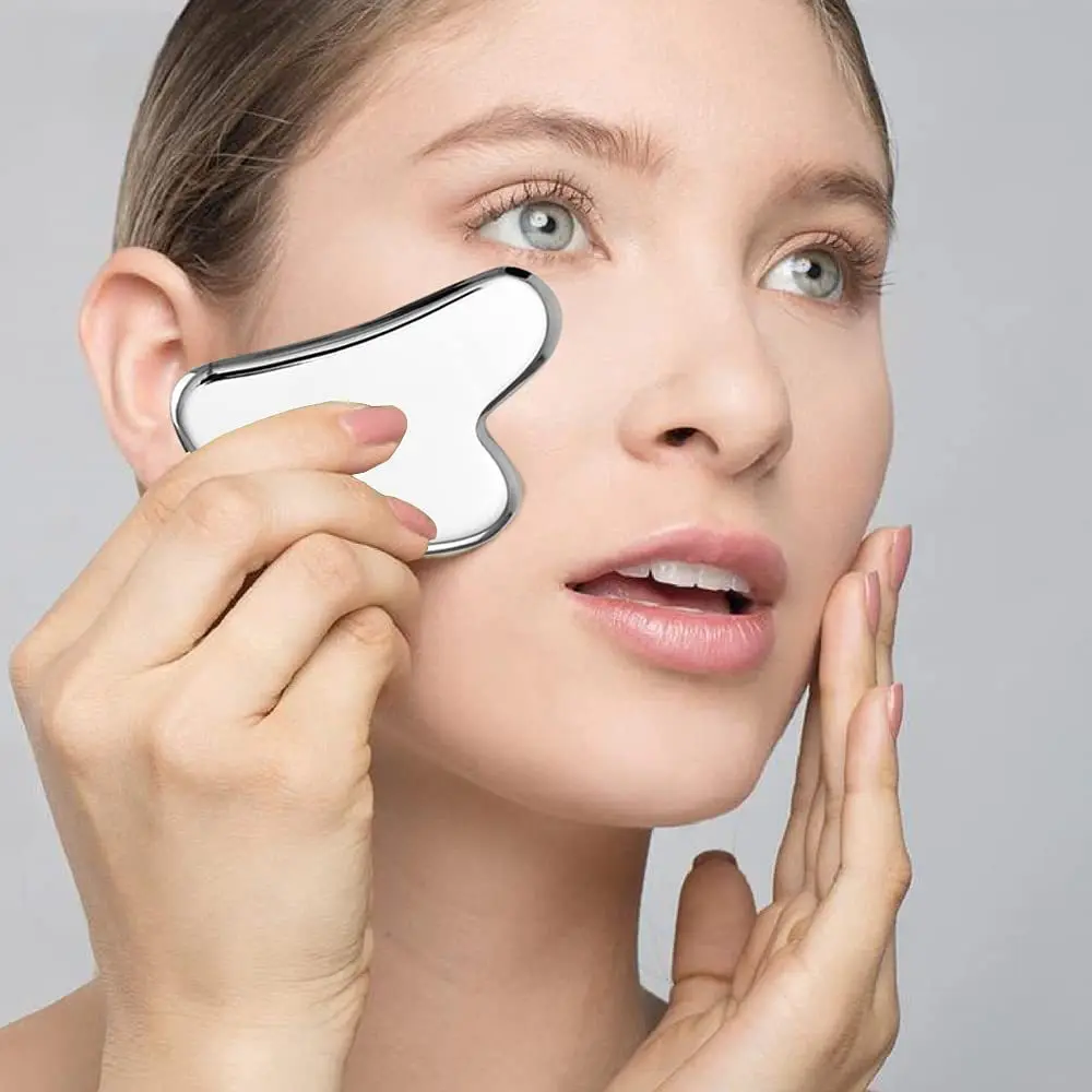 Stainless Steel Scraper Face Lift Anti-Aging Skin Tightening Cooling Metal Contour Reduce Puffiness Facial Massage Gua Sha Tools
Stainless Steel Scraper Face Lift Anti-Aging Skin Tightening Cooling Metal Contour Reduce Puffiness Facial Massage Gua Sha Tools