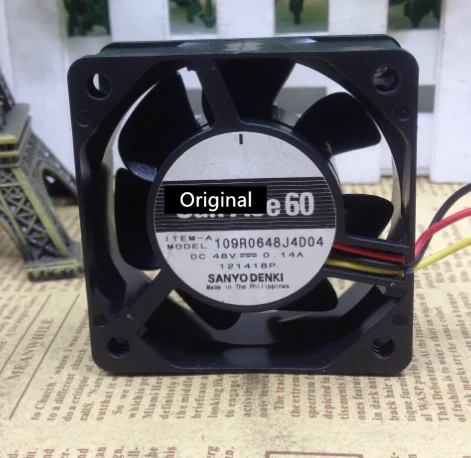 Оригинальный 100% рабочий 109R0648J4D04 DC 48V 0.14A осевой охлаждающий вентилятор 6025 60*60*25 мм