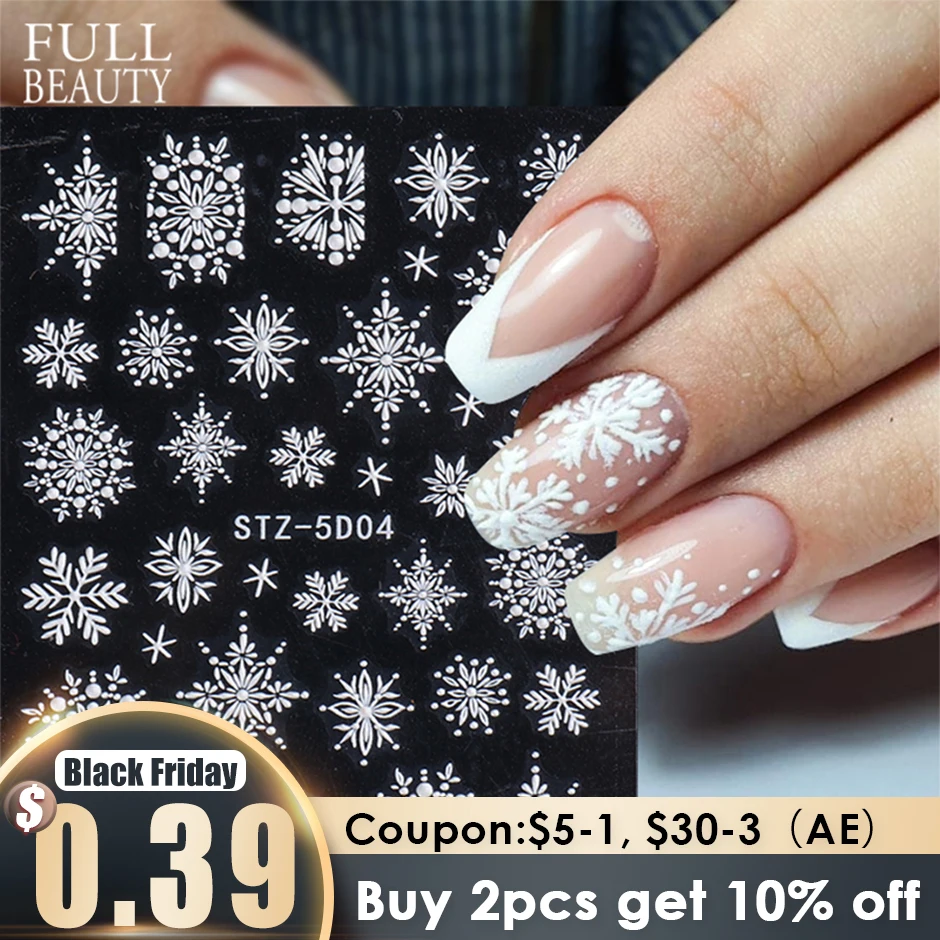5D White Snowflakes Embossed Sticker Christmas New Year Nail Art Design Winter Charms Flower Manicure Slider Decals CHSTZ5D01-08
5D White Snowflakes Embossed Sticker Christmas New Year Nail Art Design Winter Charms Flower Manicure Slider Decals CHSTZ5D01-08