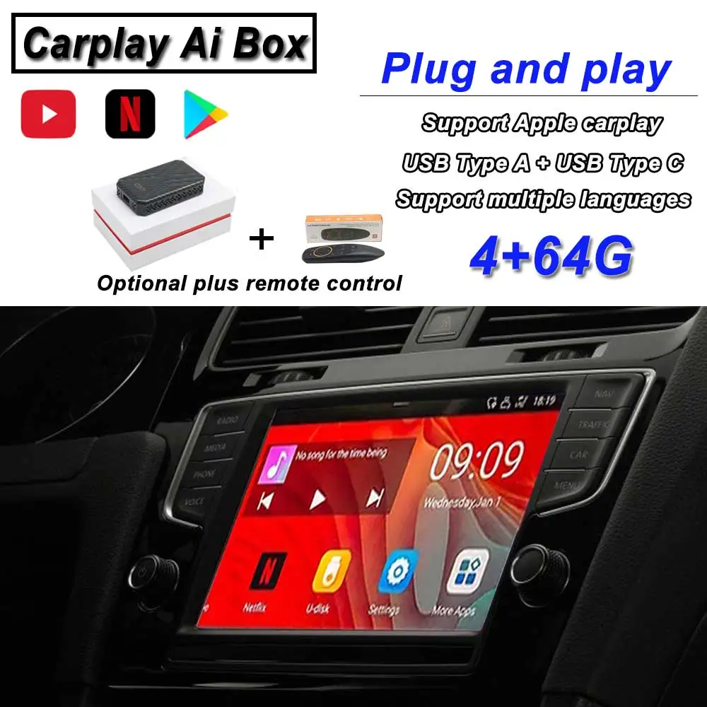 4+64G For Apple TV Box Car Multimedia Radio Player Box Carplay To Android 9.0 Version System Plug And Play Mirror Link WIFI 4G
4+64G For Apple TV Box Car Multimedia Radio Player Box Carplay To Android 9.0 Version System Plug And Play Mirror Link WIFI 4G