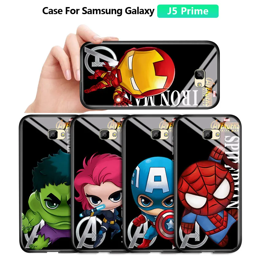 Чехол для Samsung Galaxy J5 Prime On5 2016 Pro 2017 с рисунком Marvel Ironman Spiderman глянцевый чехол из