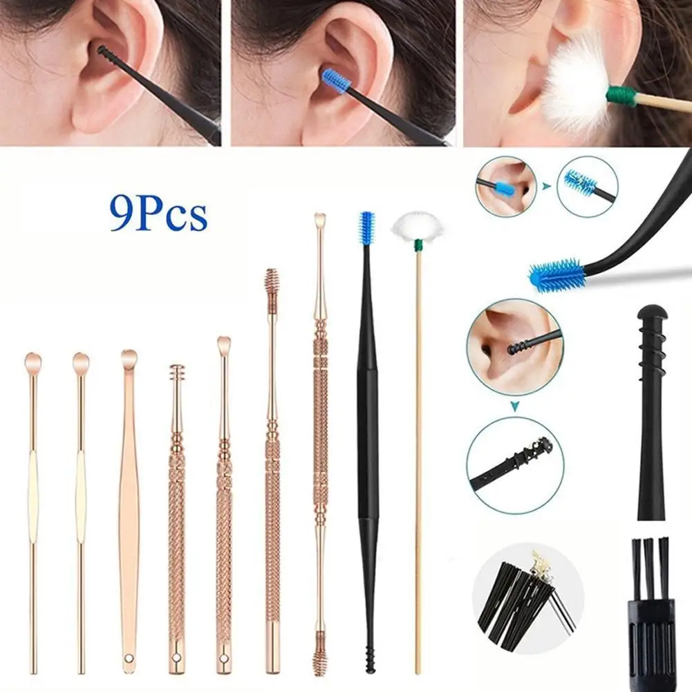 9pcs/set Ear Wax Pickers Steel Earpick Wax Remover Ear Ear Pick Ear Family Cleaner Tools Massage Curette Cleaner C3J9
9pcs/set Ear Wax Pickers Steel Earpick Wax Remover Ear Ear Pick Ear Family Cleaner Tools Massage Curette Cleaner C3J9