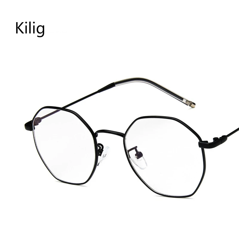 

Kilig Irregular optical prescription metal eyeglasses frames customizable clear fake diopters glasses myopia women luxury brand