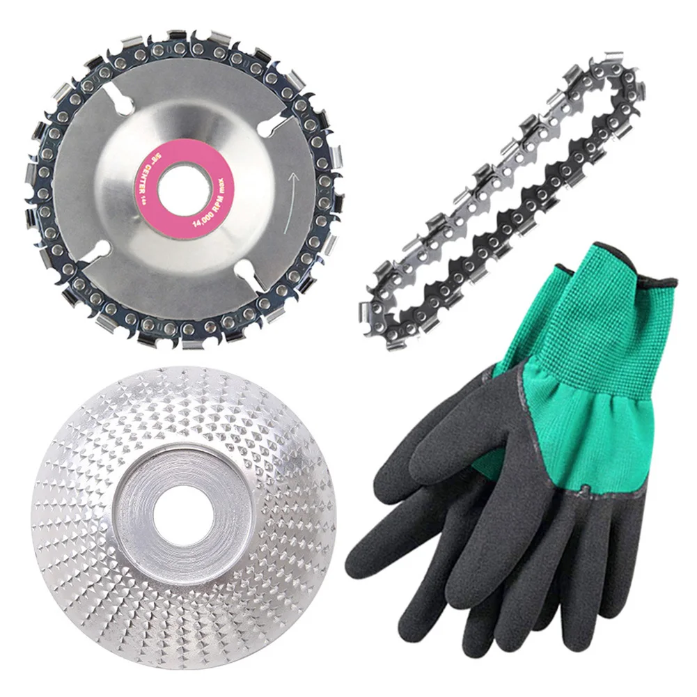 4pcs Grinder Chain Disc Set Wood Grinding Wheel 22 Teeth Fine Cut Wood Shaping for Angle Grinder Electric Sharpening Kit 
4pcs Grinder Chain Disc Set Wood Grinding Wheel 22 Teeth Fine Cut Wood Shaping for Angle Grinder Electric Sharpening Kit