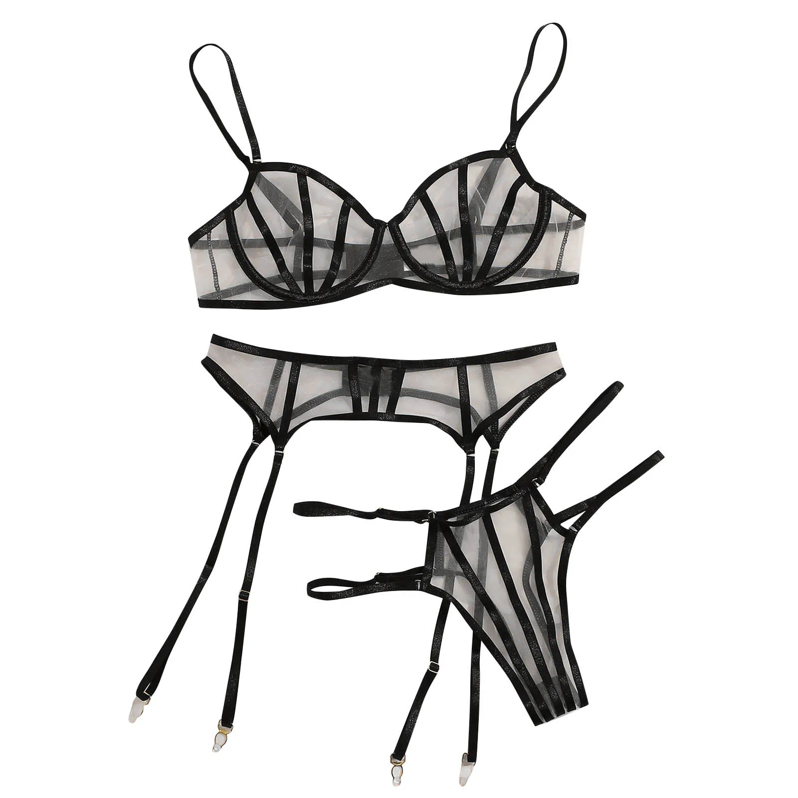 3Pcs Mesh Perspective Women Underwear Set Seamless Bra Set Ladies Fashion Temptation Sexy Lingerie Erotic Bra Garter Briefs Sets
3Pcs Mesh Perspective Women Underwear Set Seamless Bra Set Ladies Fashion Temptation Sexy Lingerie Erotic Bra Garter Briefs Sets