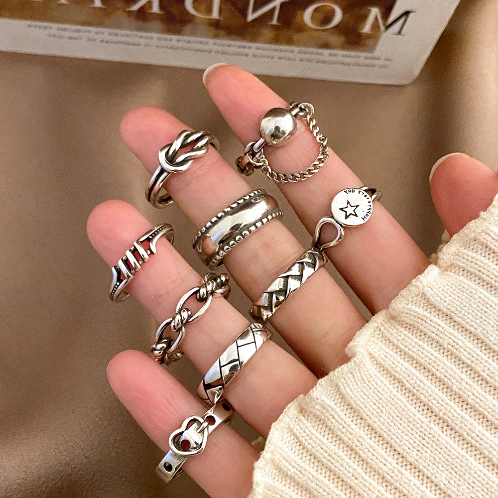FNIO Vintage Ancient Silver Color Open Rings for Women Punk Hip Hop Adjustable Ring Fashion Jewelry Best Gift
FNIO Vintage Ancient Silver Color Open Rings for Women Punk Hip Hop Adjustable Ring Fashion Jewelry Best Gift