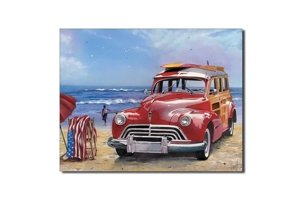 Surf USA Flag Red Car Retro Metal Tin Sign 
Surf USA Flag Red Car Retro Metal Tin Sign
