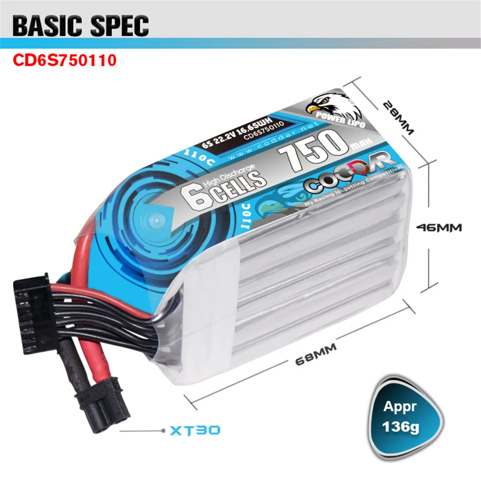 6S 750 мАч 22,2 в 110C литий-полимерный аккумулятор XT30 разъем проводной кабель для FPV радиоуправляемого гоночного дрона Tinywhoop рамка Комплект Запчасти для квадрокоптера
6S 750 мАч 22,2 в 110C литий-полимерный аккумулятор XT30 разъем проводной кабель для FPV радиоуправляемого гоночного дрона Tinywhoop рамка Комплект Запчасти для квадрокоптера