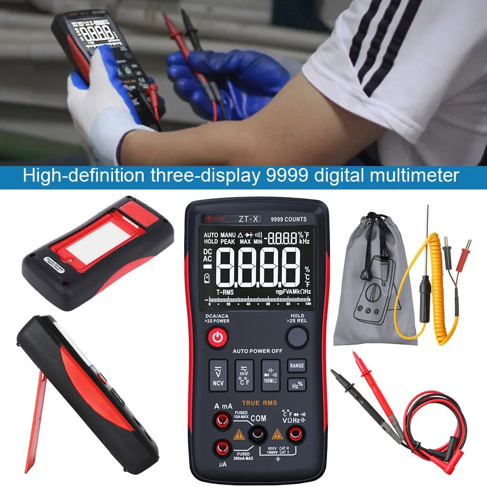 BSIDE ZT-M0 Digital Multimeter True RMS 6000 LCD Display DC/AC Current Voltage Capacitance Resistance Temperature Test ZT-X ZTM1
BSIDE ZT-M0 Digital Multimeter True RMS 6000 LCD Display DC/AC Current Voltage Capacitance Resistance Temperature Test ZT-X ZTM1