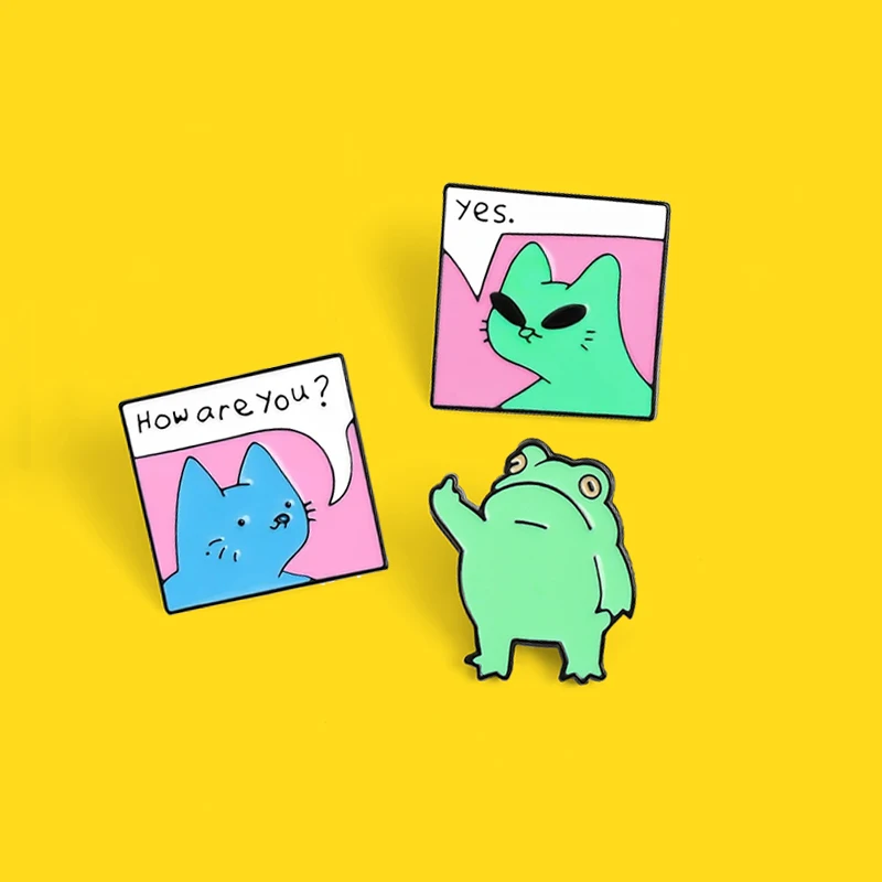 Лягушка кошка инопланетянин. Как дела? Булавки для мема забавные животные