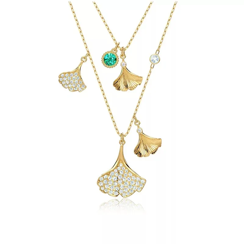 2020 SWA1:1 High Quality STUNNING GINKO Necklace Set Crystal Ginkgo Leaf Shape Stacking Female Pendant Necklace Women's Gift
2020 SWA1:1 High Quality STUNNING GINKO Necklace Set Crystal Ginkgo Leaf Shape Stacking Female Pendant Necklace Women's Gift