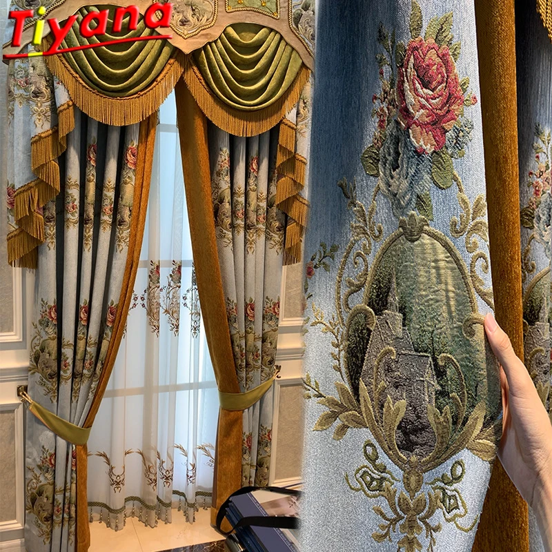 High-end Luxury Chenille Jacquard Flowers Curtains for Living Room Elegant Noble European Blackout Curtains Bedroom Hotel #VT
High-end Luxury Chenille Jacquard Flowers Curtains for Living Room Elegant Noble European Blackout Curtains Bedroom Hotel #VT