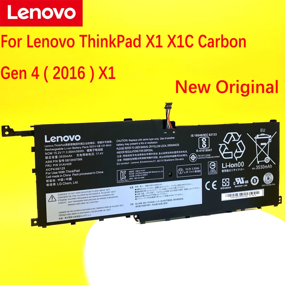 Lenovo NEW Original 01AV409 For LENOVO X1C 01AV410 battery for laptop 01AV438 01AV439 01AV441 SB10K97567 SB10K97566 | Компьютеры и