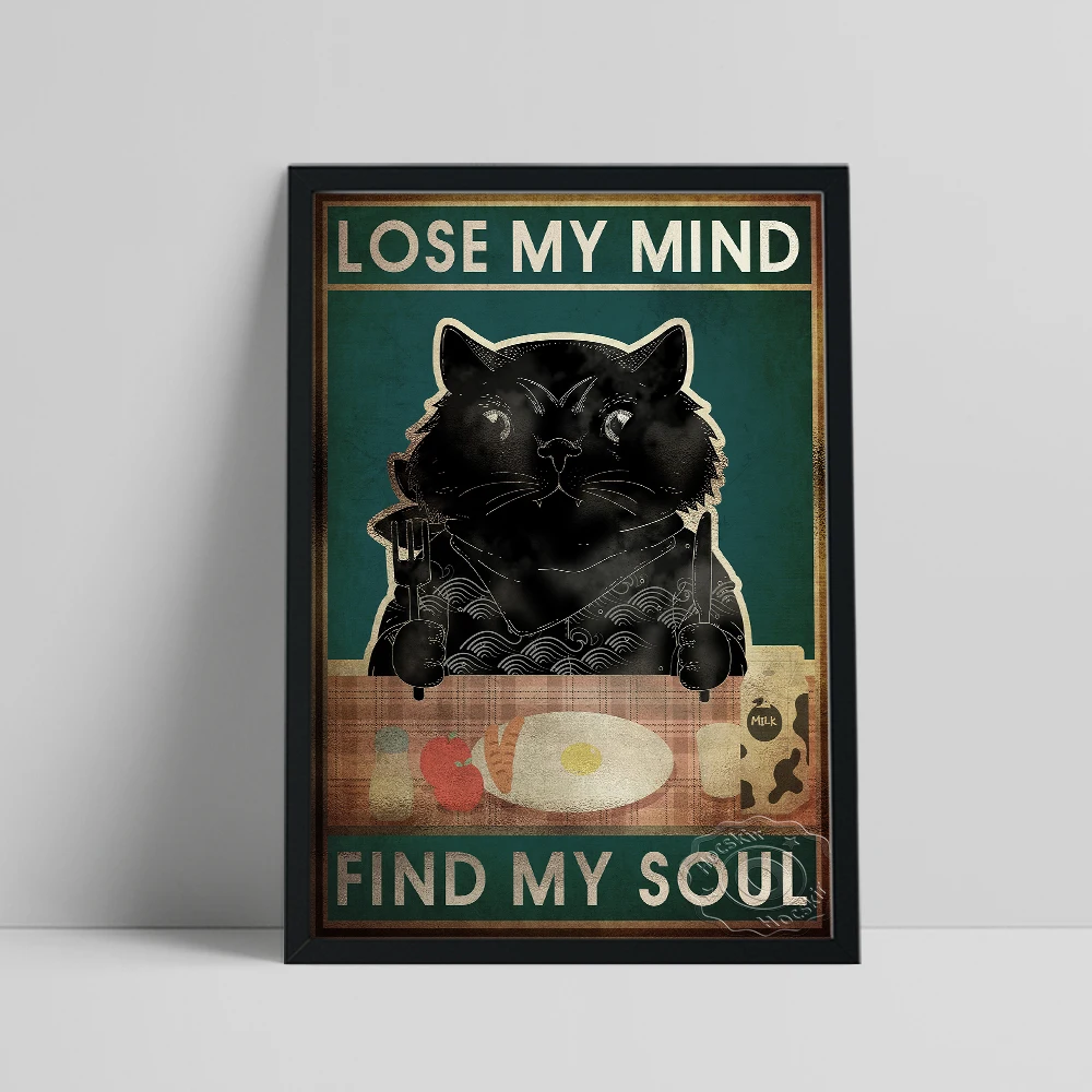 Lose My Mind Find My Soul Animal Poster, Vintage Black Cat Canvas Painting, Funny Cat Home Decor, Inspirational Text Art Prints
Lose My Mind Find My Soul Animal Poster, Vintage Black Cat Canvas Painting, Funny Cat Home Decor, Inspirational Text Art Prints