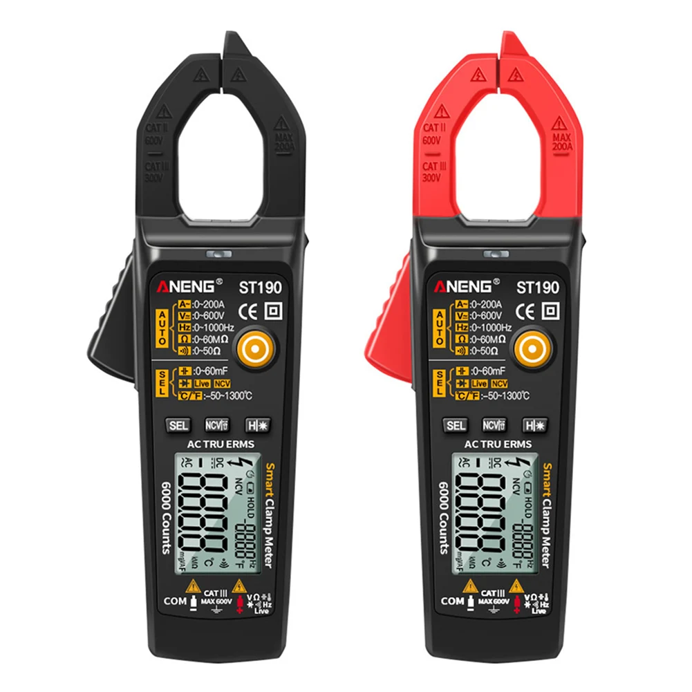 ST190 LCD Digital Automatic Current Clamp Meter DC AC Ammeter Voltage Voltmeter Multimeter Temperature Tester Electrician Tool
ST190 LCD Digital Automatic Current Clamp Meter DC AC Ammeter Voltage Voltmeter Multimeter Temperature Tester Electrician Tool