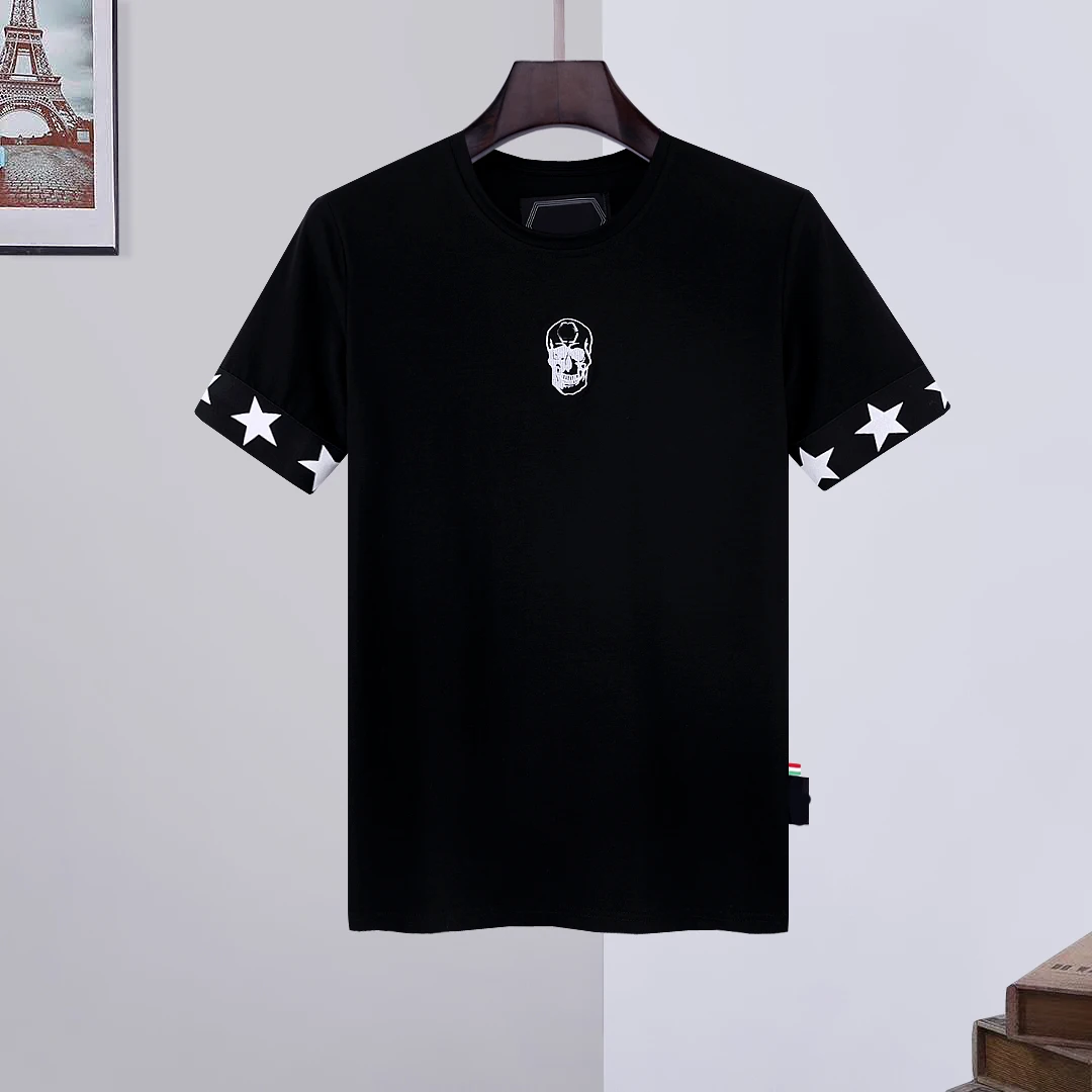 Plein-Brand Summer Style Men Black Skulls T shirt PP Casual Cotton T-shirt Short Sleeve Top Tees High-quality Men's Clothing
Plein-Brand Summer Style Men Black Skulls T shirt PP Casual Cotton T-shirt Short Sleeve Top Tees High-quality Men's Clothing