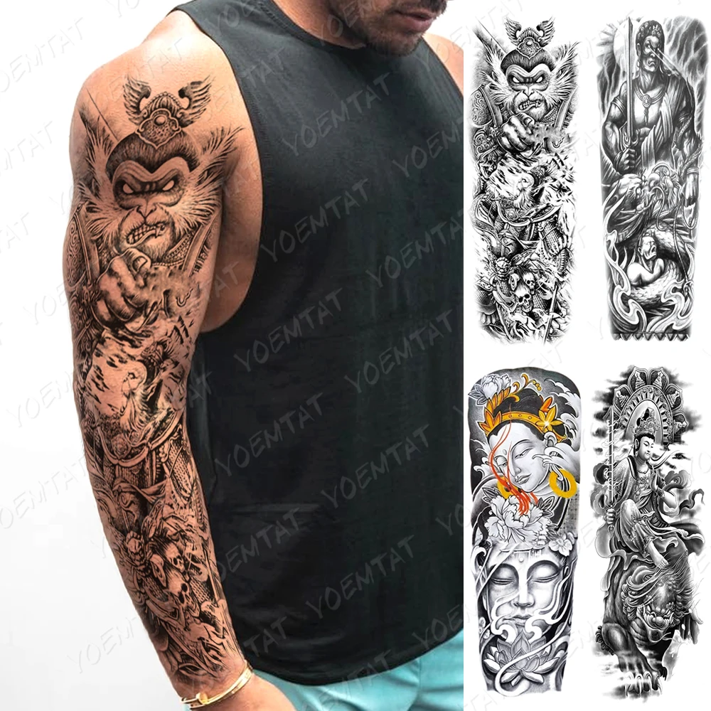Full Arm Waterproof Temporary Tattoos Monkey King WatertransferTatto Sticker Monkey God Of War Body Art Fake Tattos Women Men
Full Arm Waterproof Temporary Tattoos Monkey King WatertransferTatto Sticker Monkey God Of War Body Art Fake Tattos Women Men
