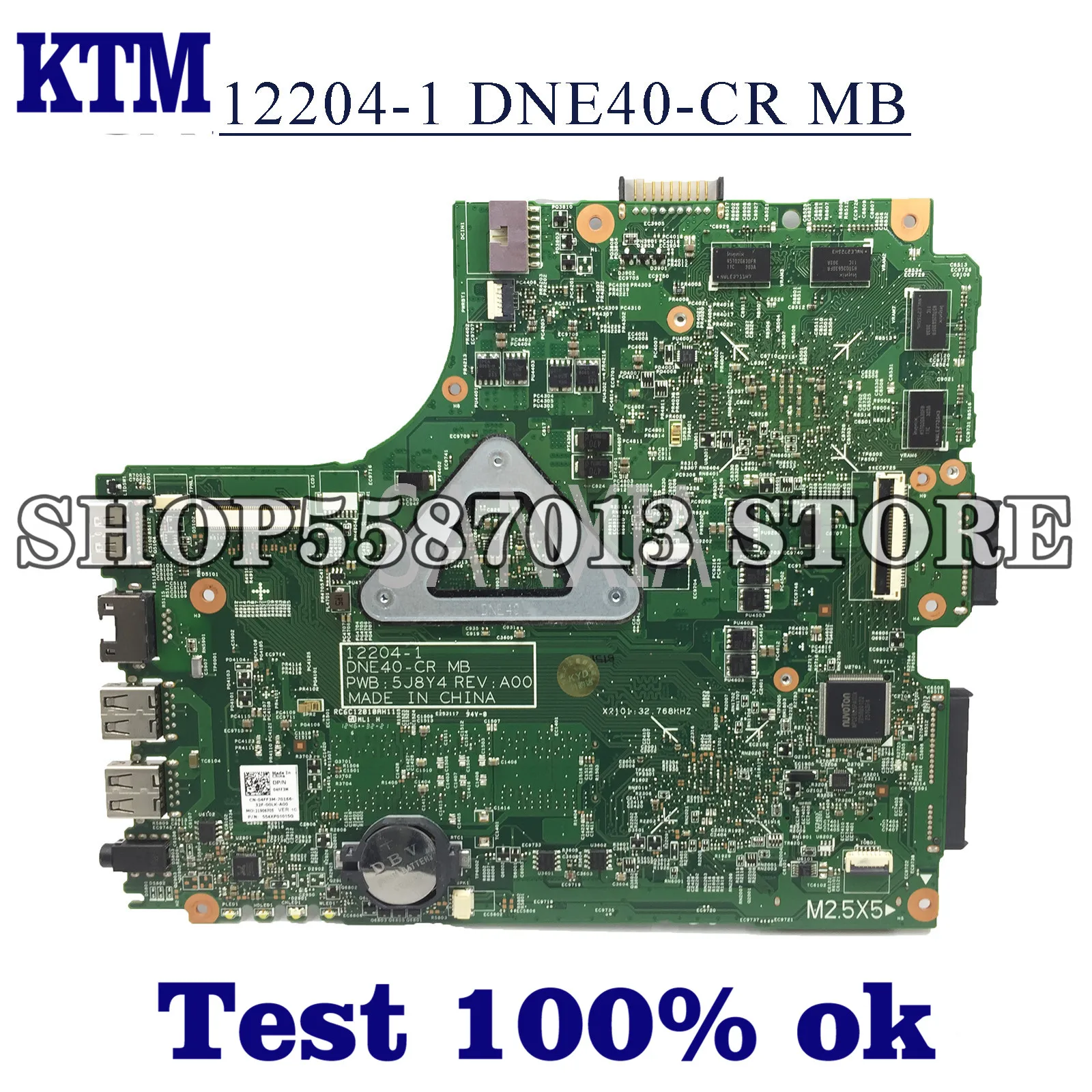 KEFU 12204-1 Laptop motherboard for Dell Inspiron 14R 3421 5421 2421 original mainboard Pentium 2127U CPU GT730M
KEFU 12204-1 Laptop motherboard for Dell Inspiron 14R 3421 5421 2421 original mainboard Pentium 2127U CPU GT730M