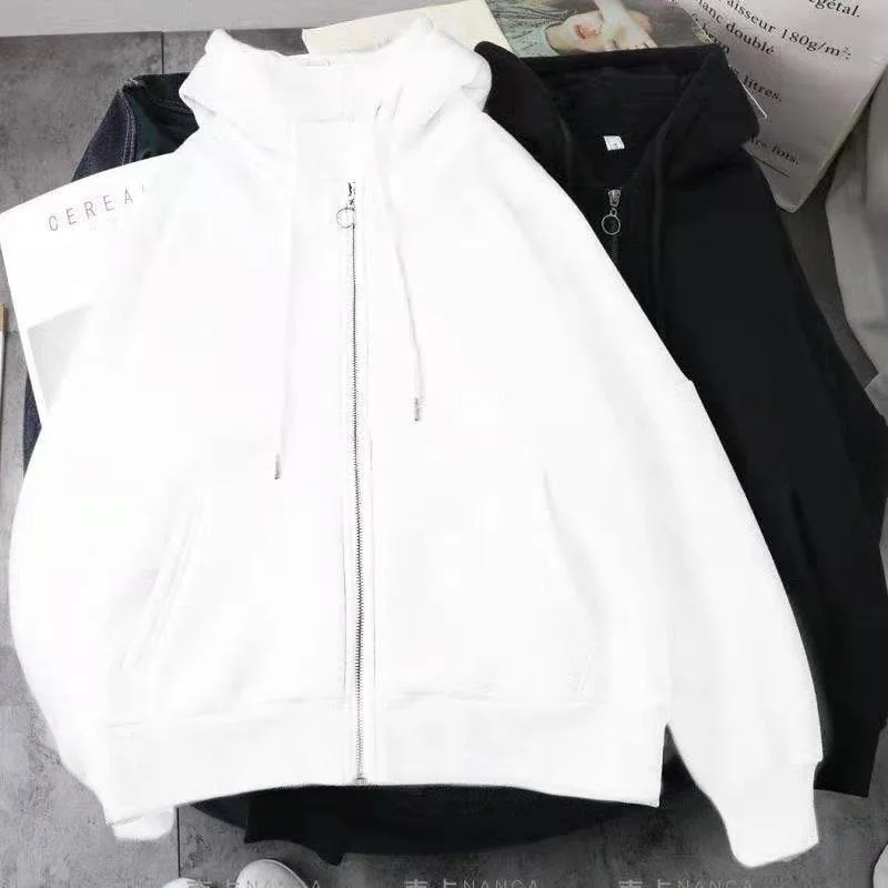 Korean Plain Long Sleeve Women Lazy Plush And Thick Zipper Autumn Winter Fashion Women's Sweatshirts Hoodie Coats
Korean Plain Long Sleeve Women Lazy Plush And Thick Zipper Autumn Winter Fashion Women's Sweatshirts Hoodie Coats