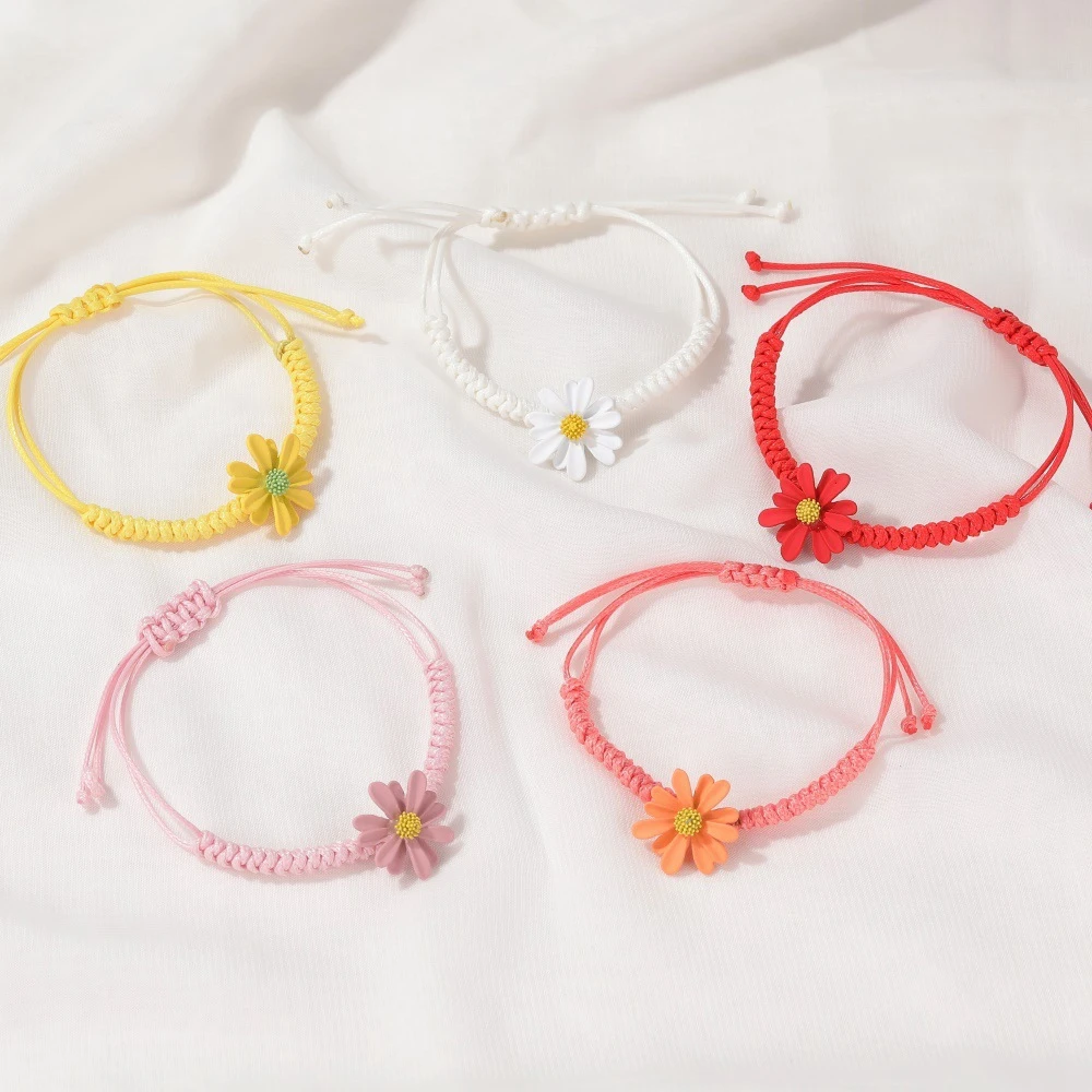 Summer Colorful Flower Bracelet Korean Sweet Cute Romantic Red Rope Braided Adjustable Bangle Student Girlfriend for Women Gift
Summer Colorful Flower Bracelet Korean Sweet Cute Romantic Red Rope Braided Adjustable Bangle Student Girlfriend for Women Gift