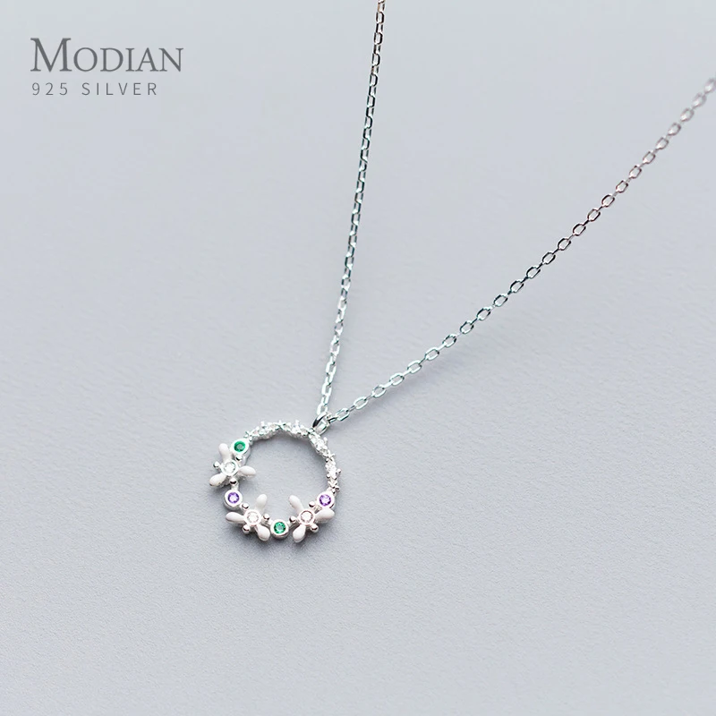 Modian Circle Round Flower Pendant Necklace for Women 925 Sterling Silver Enamel Charm Design Wedding Jewelry For Women Gifts
Modian Circle Round Flower Pendant Necklace for Women 925 Sterling Silver Enamel Charm Design Wedding Jewelry For Women Gifts
