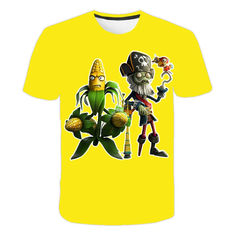 2021 Boys Summer Simple Style Short Sleeve Cartoon Zombie Fishing Zombie 3D Printed Clothes Casual Short Sleeve Top